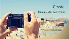  Presentation with san antonio - Beautiful slides featuring conta beach in san antonio backdrop and a light blue colored foreground