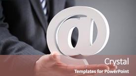  Presentation with email - Slide set having contact and e-mail address background and a coral colored foreground