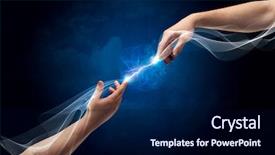  Presentation with electric current - PPT layouts enhanced with contact god - two male arms reaching background and a  colored foreground