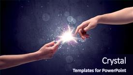  Presentation with spark - Amazing presentation theme having contact god - two male hands reaching towards backdrop and a navy blue colored foreground