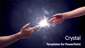  Presentation with spark - Theme consisting of contact god - two male hands reaching towards background and a navy blue colored foreground