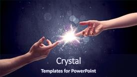  Presentation with spark - PPT theme enhanced with contact god - two male hands reaching towards background and a navy blue colored foreground