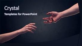  Presentation with hands reaching up - Theme consisting of contact god - two male hands reaching background and a wine colored foreground