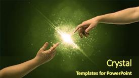  Presentation with spark - PPT layouts having contact god - two naked male hands background and a tawny brown colored foreground