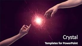  Presentation with red sparkle - Slide deck enhanced with contact god - white caucasian male hands reaching background and a black colored foreground