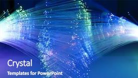  Presentation with optical fibres - Cool new PPT theme with contact information - technology background bunch backdrop and a cobalt blue colored foreground