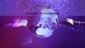  Presentation with world map - Theme with contact information - world map technology style background and a light blue colored foreground