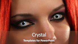  Presentation with scary vampire - Colorful PPT theme enhanced with contact lenses - scary vampire girl backdrop and a tawny brown colored foreground