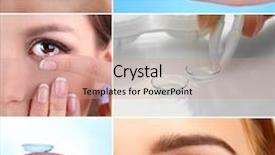  Presentation with contact lens - Slide set enhanced with contact lens collage background and a coral colored foreground