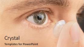  Presentation with contact lens - Slides having contact lens in his eye background and a lemonade colored foreground