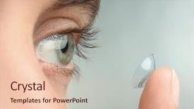  Presentation with contact lens - Beautiful theme featuring contact lens in his eye backdrop and a lemonade colored foreground