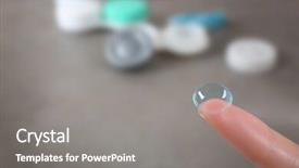  Presentation with contact lens - Audience pleasing presentation design consisting of contact lens on female finger closeup backdrop and a gray colored foreground