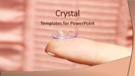  Presentation with contact lens - Beautiful theme featuring contact lens on finger close-up backdrop and a coral colored foreground
