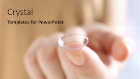  Presentation with contact lens - Audience pleasing presentation theme consisting of contact-lens-on-finger-closeup backdrop and a coral colored foreground