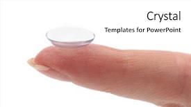  Presentation with contact lens - Presentation theme consisting of contact lens on finger isolated on white background and a white colored foreground