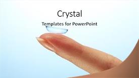  Presentation with contact lens - Beautiful presentation design featuring contact lens on finger on blue background backdrop and a white colored foreground