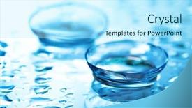  Presentation with blue drops - Cool new slide set with dropper bottle with red potpourri dried flower for spa background backdrop and a soft green colored foreground