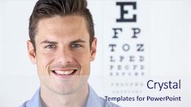  Presentation with contact lens - PPT layouts featuring contact lens with eye chart background and a sky blue colored foreground