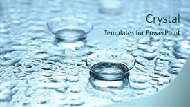  Presentation with contact lens - Theme consisting of contact lenses on blue background background and a light blue colored foreground