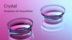  Presentation with pink blue - Presentation theme with contact lenses on pink-blue background and a lilac colored foreground