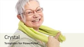  Presentation with hawaii old - Theme consisting of contact sports - energetic old woman smiling background and a yellow colored foreground