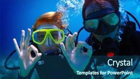  Presentation with scuba diving - Audience pleasing theme consisting of contact sports - underwater shoot of a couple backdrop and a ocean colored foreground