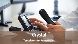  Presentation with telephone - Slide set featuring contact us and customer service background and a violet colored foreground