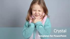  Presentation with sore throat - Audience pleasing presentation design consisting of contagious - little ill girl with sore backdrop and a light blue colored foreground