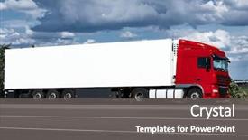  Presentation with cargo transportation - Presentation theme enhanced with container blue sky cargo transportation background and a gray colored foreground