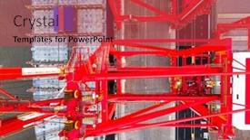  Presentation with global cargo - Presentation design consisting of container-cargo-ship-import-export background and a red colored foreground