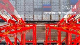  Presentation with global transportation - Beautiful PPT theme featuring container-cargo-ship-import-export backdrop and a gray colored foreground