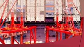  Presentation with global cargo - Theme having container-cargo-ship-import-export background and a coral colored foreground