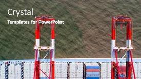  Presentation with global cargo - Cool new theme with container-cargo-ship-import-export backdrop and a dark gray colored foreground