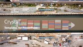  Presentation with import export - Audience pleasing slide deck consisting of container-cargo-ship-import-export backdrop and a coral colored foreground