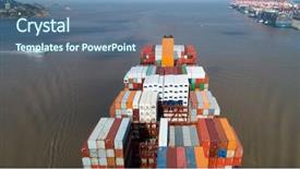  Presentation with import export - Slides having container cargo ship in import background and a ocean colored foreground