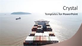  Presentation with export transportation - Audience pleasing theme consisting of container cargo ship in import backdrop and a white colored foreground