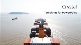  Presentation with export transportation - PPT layouts featuring container cargo ship in import background and a white colored foreground