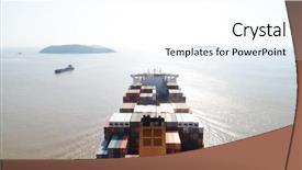  Presentation with export transportation - Cool new slides with container cargo ship in import backdrop and a white colored foreground