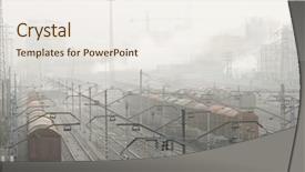  Presentation with goods and services tax gst - Presentation enhanced with container freight stations - railway station of goods background and a sky blue colored foreground