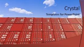  Presentation with cargo - Presentation theme enhanced with container freight stations - red cargo blocks background and a light blue colored foreground
