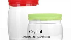  Presentation with bright white - PPT theme featuring container glass - bright empty jars isolated background and a white colored foreground