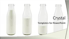  Presentation with evolution - Presentation enhanced with container glass - evolution of isolated milk bottles background and a white colored foreground