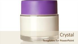  Presentation with container - Audience pleasing presentation consisting of container glass - jar of face cream isolated backdrop and a  colored foreground