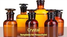  Presentation with bottles - Audience pleasing PPT theme consisting of container glass - medicine bottles isolated on white backdrop and a tawny brown colored foreground