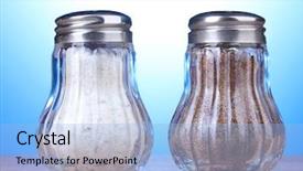  Presentation with old wooden table food - Beautiful PPT layouts featuring container glass - salt and pepper mills backdrop and a  colored foreground