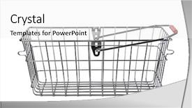  Presentation with shopping competition - Theme enhanced with container handling - empty shopping basket isolated background and a  colored foreground