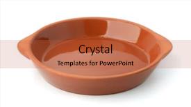  Presentation with clay - Colorful slides enhanced with container handling - round clay baking dish isolated backdrop and a red colored foreground