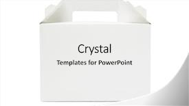  Presentation with banoffee pie cake on white - Amazing slide deck having container handling - takeaway cake box on white backdrop and a white colored foreground