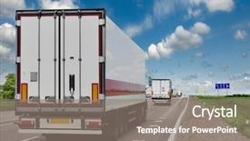  Presentation with container - Beautiful presentation featuring container on the big highway backdrop and a gray colored foreground