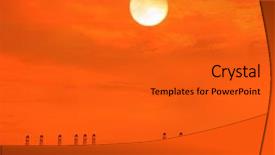  Presentation with container port - Colorful presentation theme enhanced with container port - cranes in remontowa dockside backdrop and a gold colored foreground